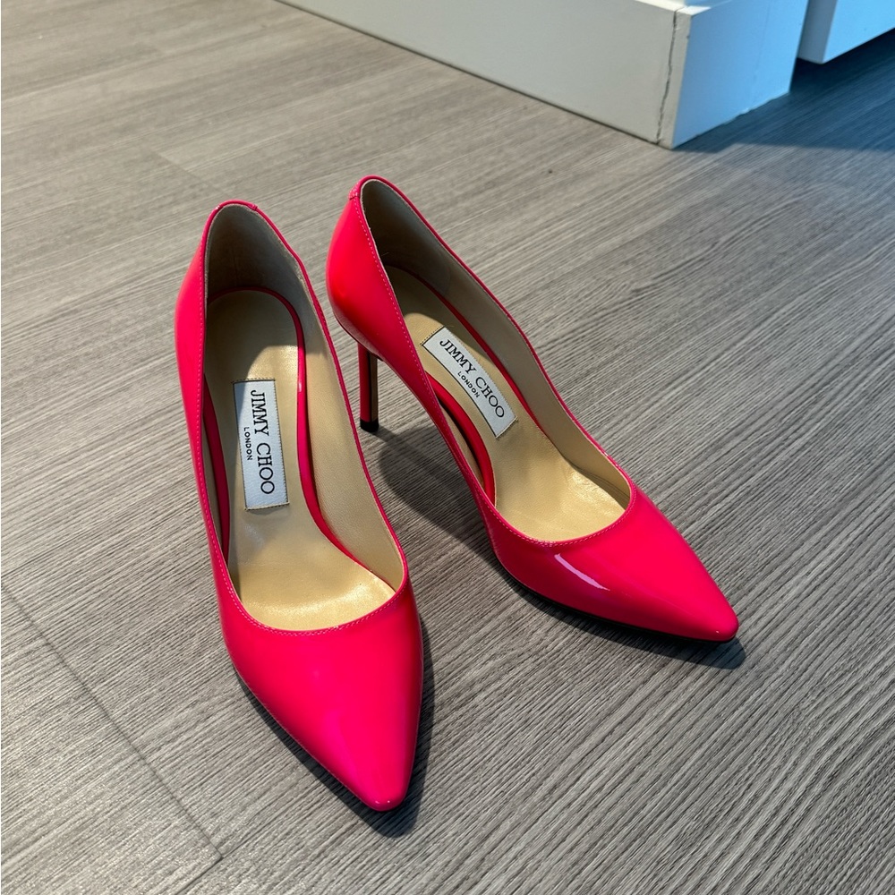 AUTHENTIC Jimmy Choo Hot Pink Patent Pump!